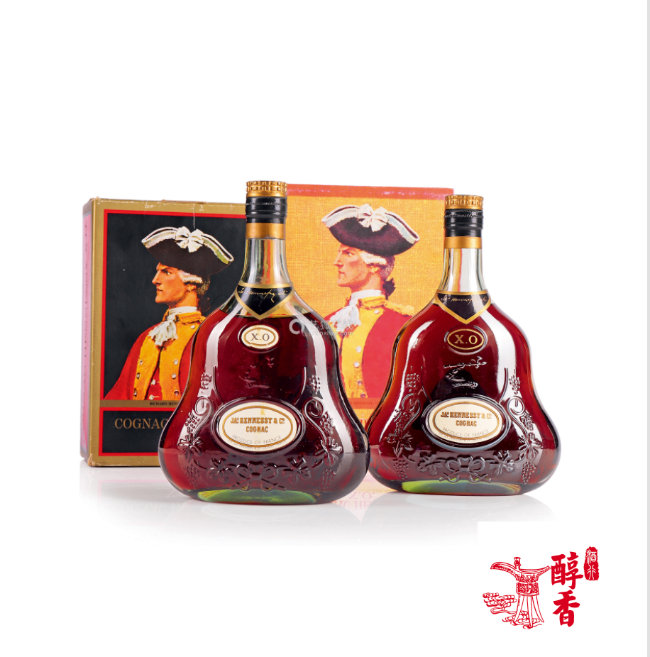高價收購洋酒 回收軒尼詩(Hennessy)XO(大粗金邊牛仔字_大粗金邊雙貼紙牛仔字)