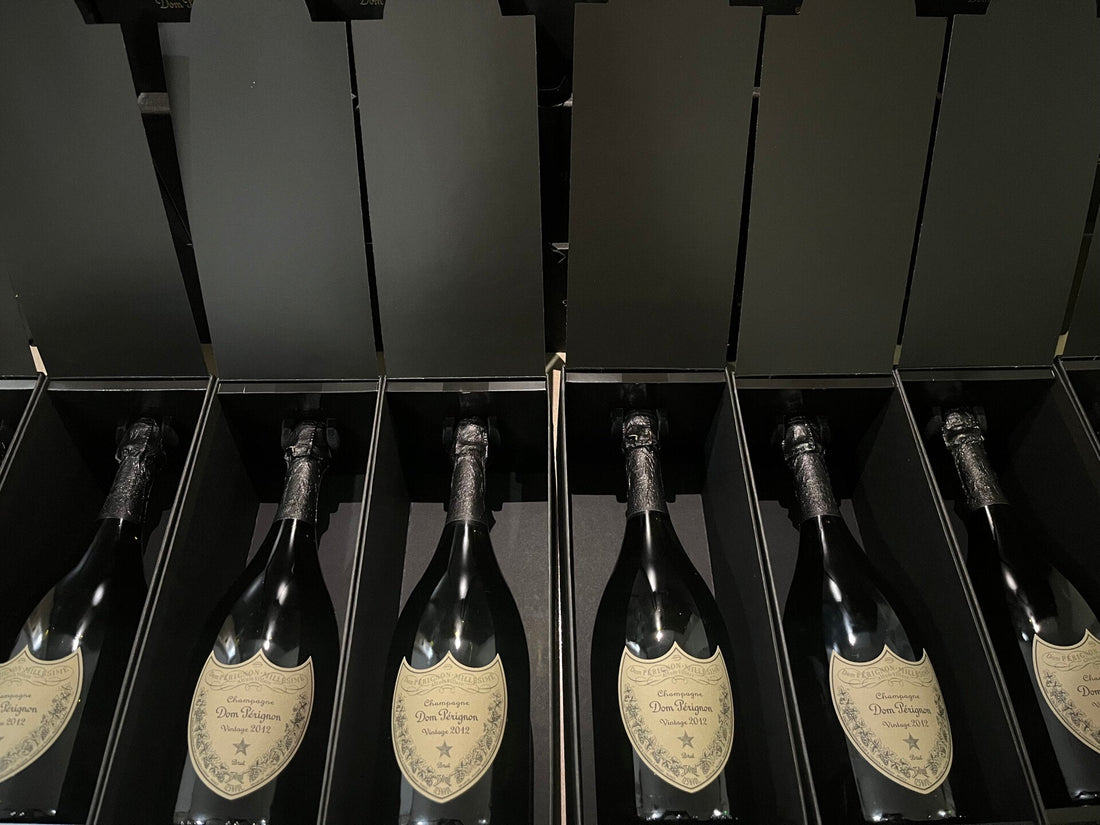 Vintage and Non-Vintage Champagne bottle, labels and packaging for edition and storage review