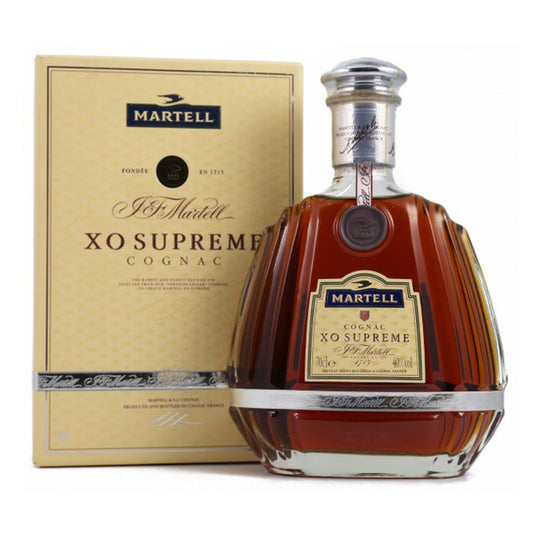 Martell XO bottles, labels and packaging prepared for edition and condition review
