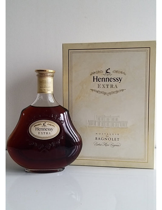 Hennessy Extra bottles, labels and packaging prepared for edition and condition review